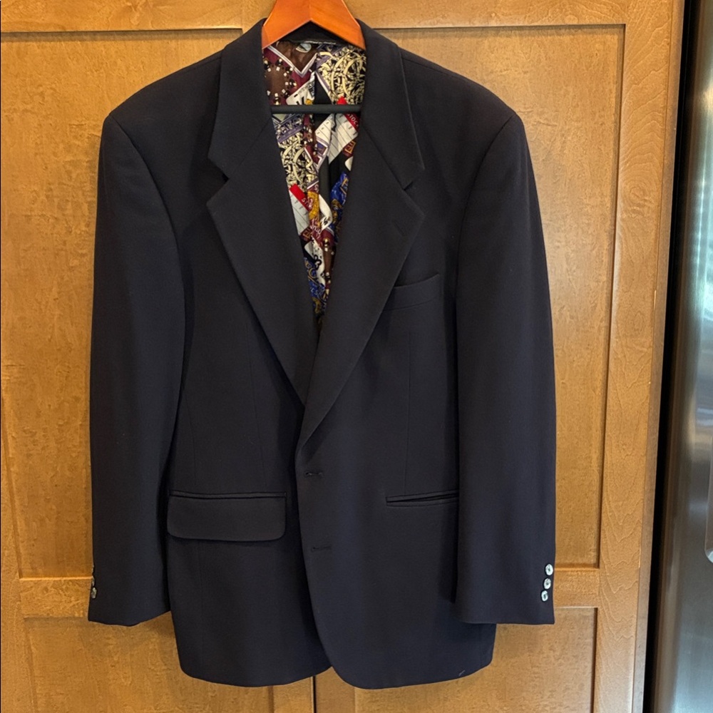 Nicole Miller Navy Blazer with Patterned Lining. One of #696 of 994 had made US